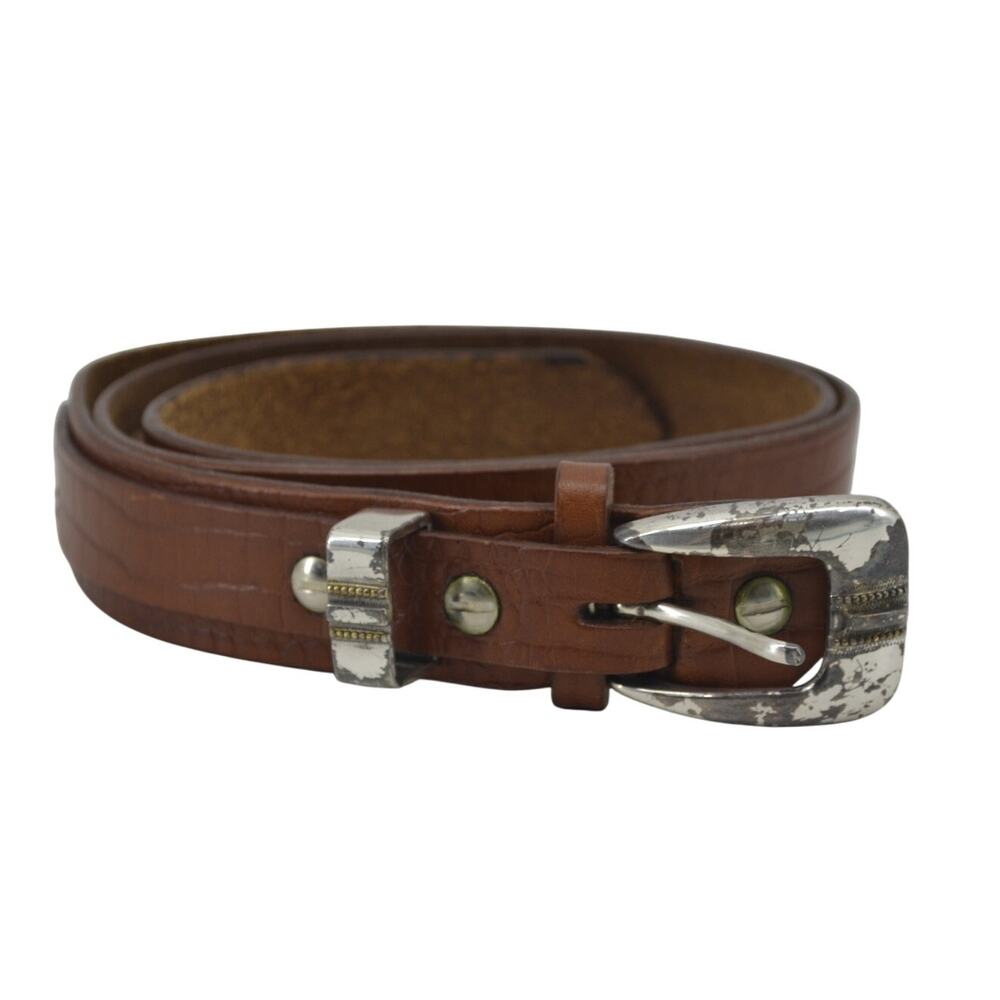 Vintage 1995 Men's Western Belt Brown Leather Cowboy Rodeo 38